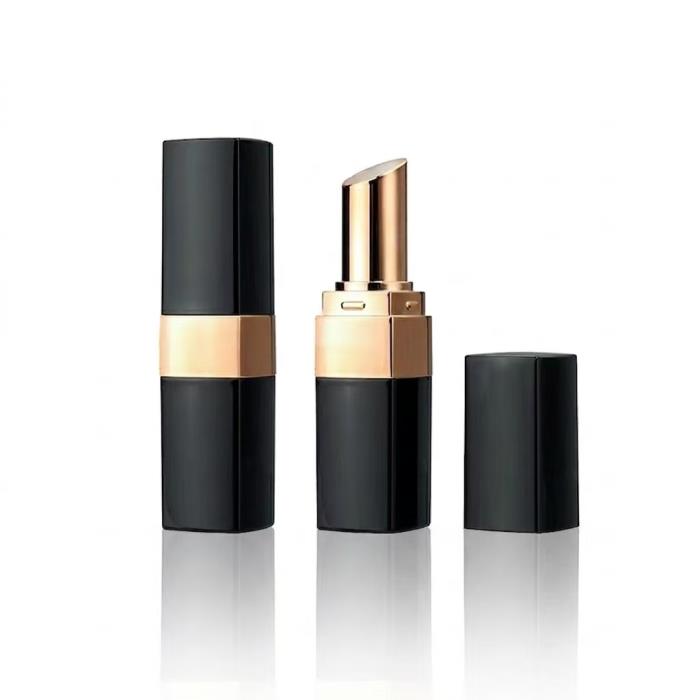 Wholesale Square Lipstick Tube Black Gold Empty Square Lipstick Packaging Custom Logo